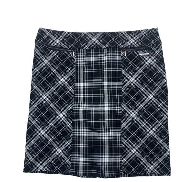 black and white  mini plaid skirt size 9 Le Grenier - Picture 12 of 12
